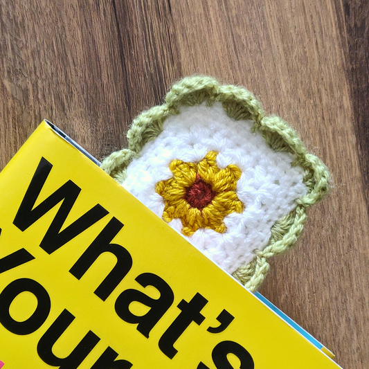 Sunflower Granny Square - XL Crochet Bookmark