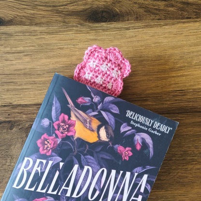 Pink Gingham - Crochet Bookmark