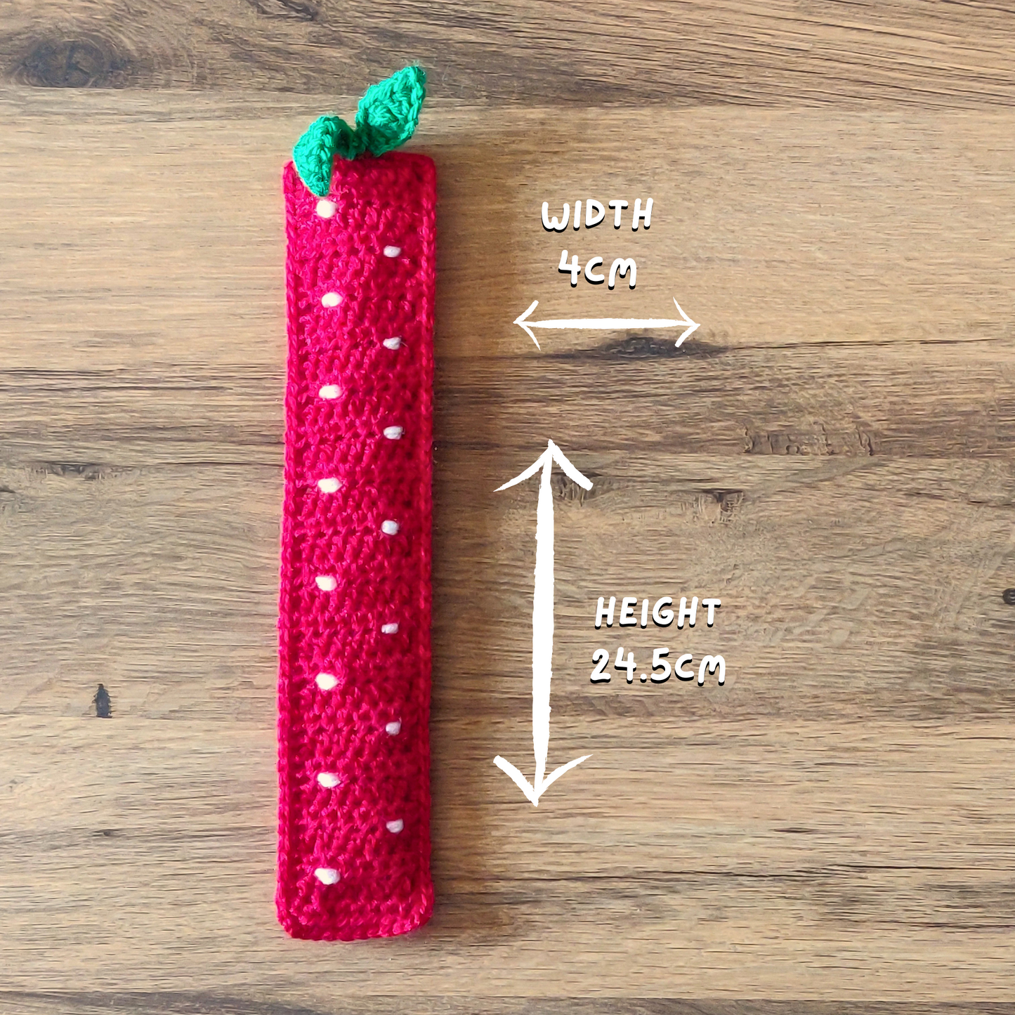 Strawberry - Crochet Bookmark