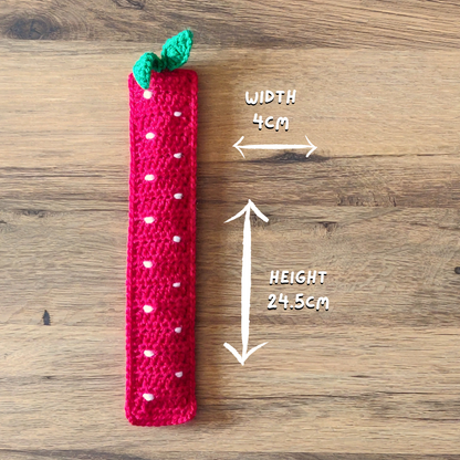 Strawberry - Crochet Bookmark