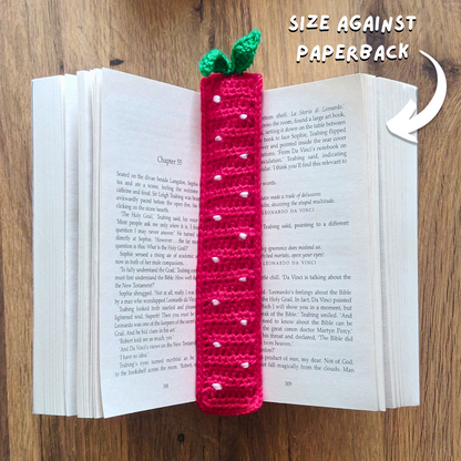 Strawberry - Crochet Bookmark
