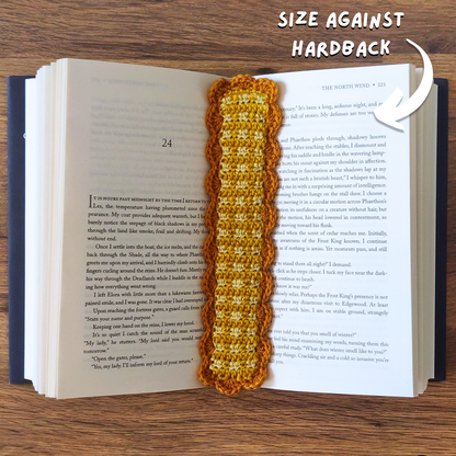 Yellow Gingham - Crochet Bookmark