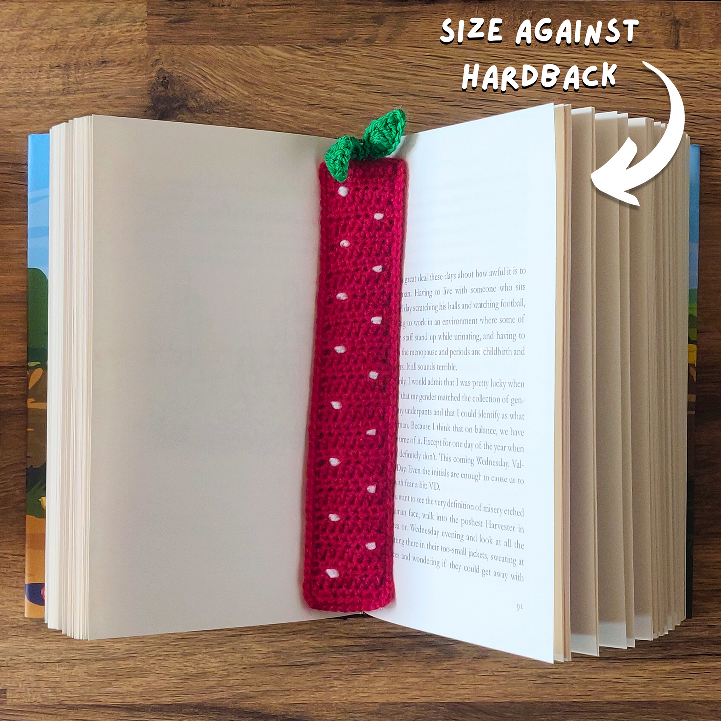 Strawberry - Crochet Bookmark
