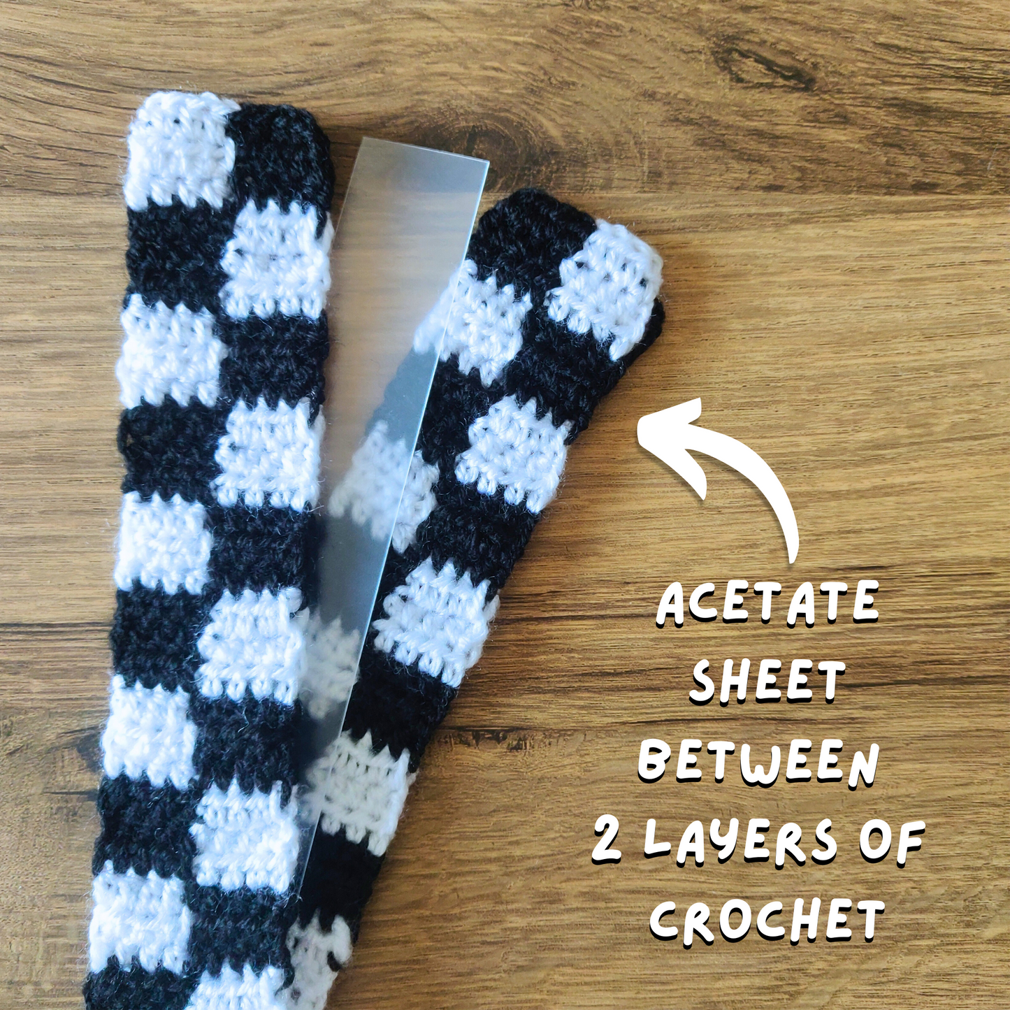 Checkerboard - Crochet Bookmark