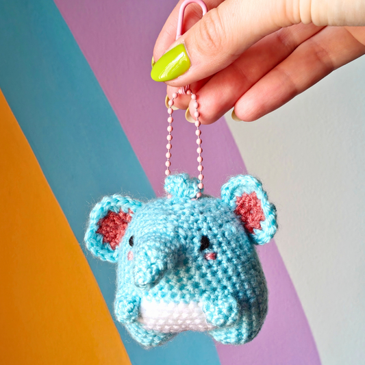 Elephant - Chunky Crochet Keychain
