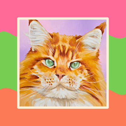 Maine Coon - Framed Original Gouache Painting